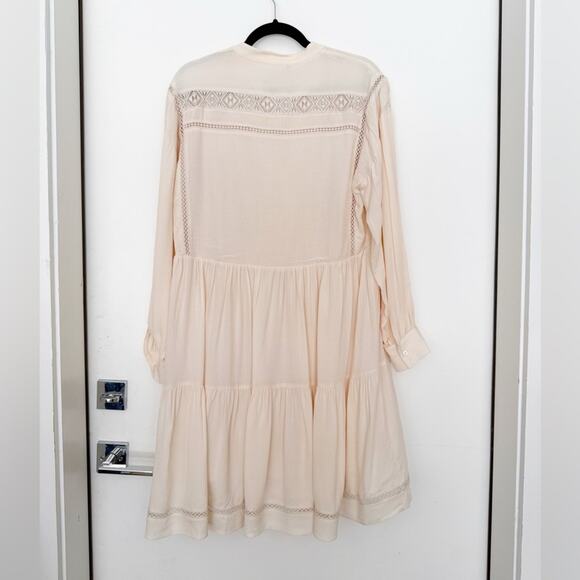 Antonio Melani Sawyer Cream Boho Long Sleeve Jacquard Dress - Picture 8 of 8